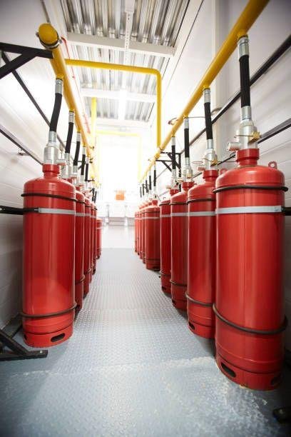 Gas fire extinguishing systems